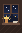 A window at night with a lamp